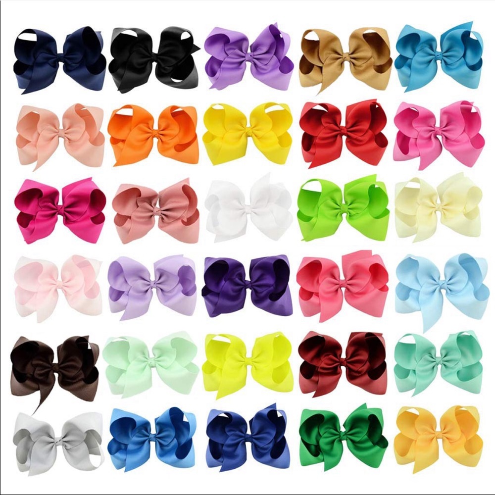 30 Pack 6in Ribbon Hair Bows